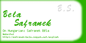 bela safranek business card